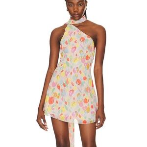 For Love and Lemons Audrey Mini Dress in Multi Floral Tulip Print
